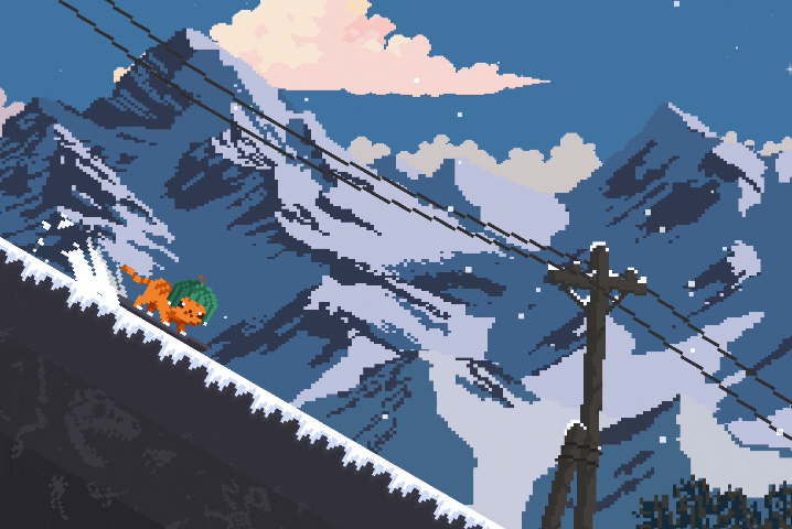 Snowy Cats Jump